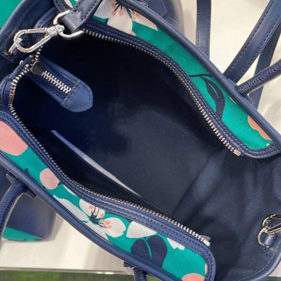 Kate Spade Small Tote Crossbody Bag Lily Blooms Green Multi - Picture 11 of 16